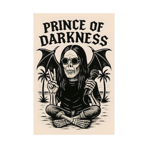 Ozzy Osbourne Poster, Prince of Darkness, Edgy Wall Art, Music Legend Tribute, Collectors Item, Gothic Home Decor