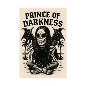 Ozzy Osbourne Poster, 24x36 Prince of Darkness, Edgy Wall Art, Music Legend Tribute, Collectors Item, Gothic Home Decor