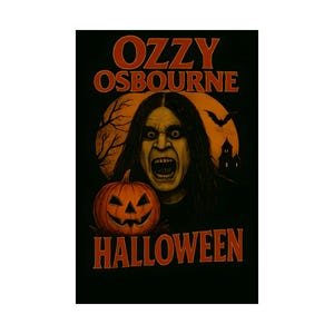 Ozzy Osbourne Halloween Poster 12x18, Prince of Darkness, Edgy Wall Art, Music Legend Tribute, Collectors Item, Gothic Home Decor