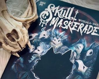 Carla Wyzgala et Justin Tauch, livre d'art aquarelle BD Skull Maskerade, conte de fées gothique macabre