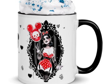 Witch Gothic Home Decor Spooky Art Watercolor Pin up Disneyland Mug Ears Parkhopper Minnie by Carlations Carla Wyzgala
