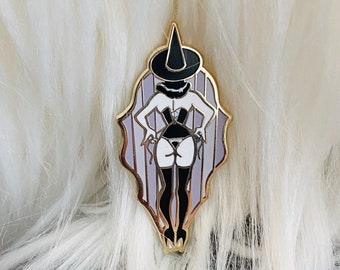 Booty Witch Spooky Burlesque Enamel Pin by Carlations