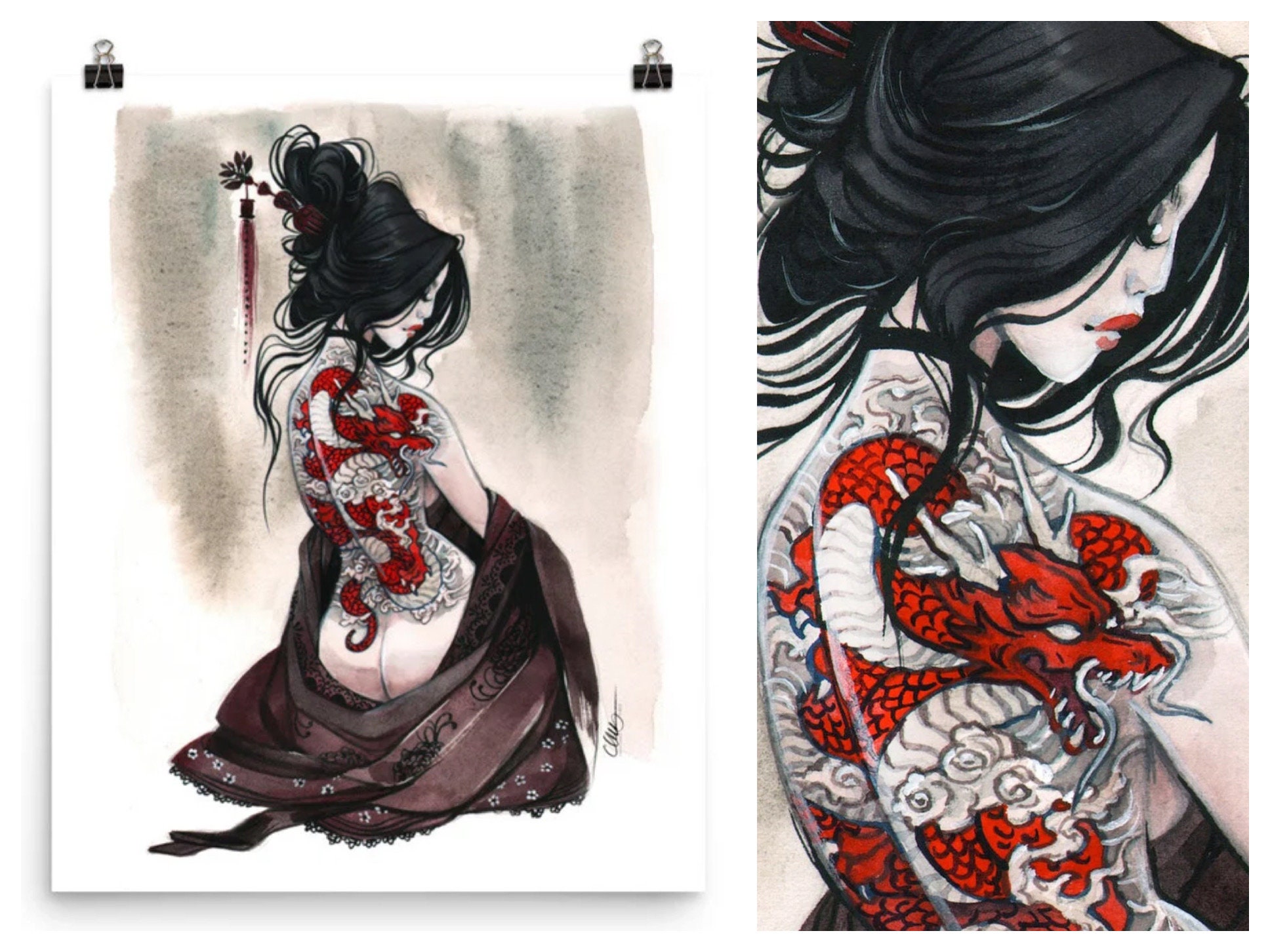 simple geisha tattoo design  Clip Art Library