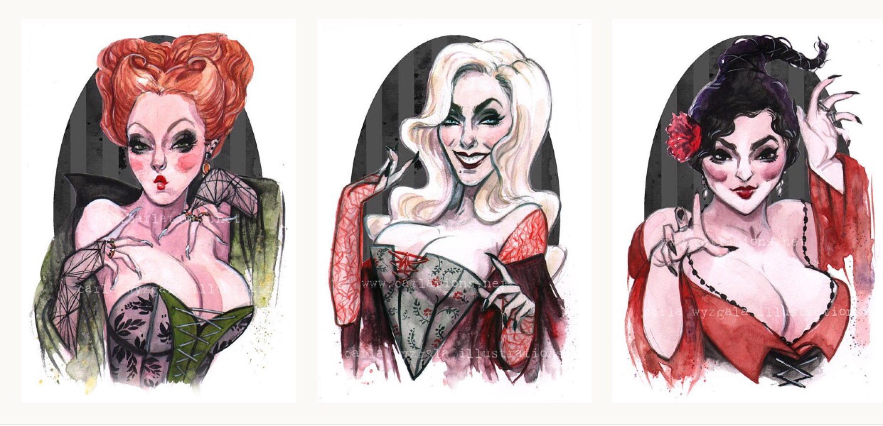 HOCUS POCUS Pin Up Witch Halloween Watercolor SIGNED Art Print Etsy