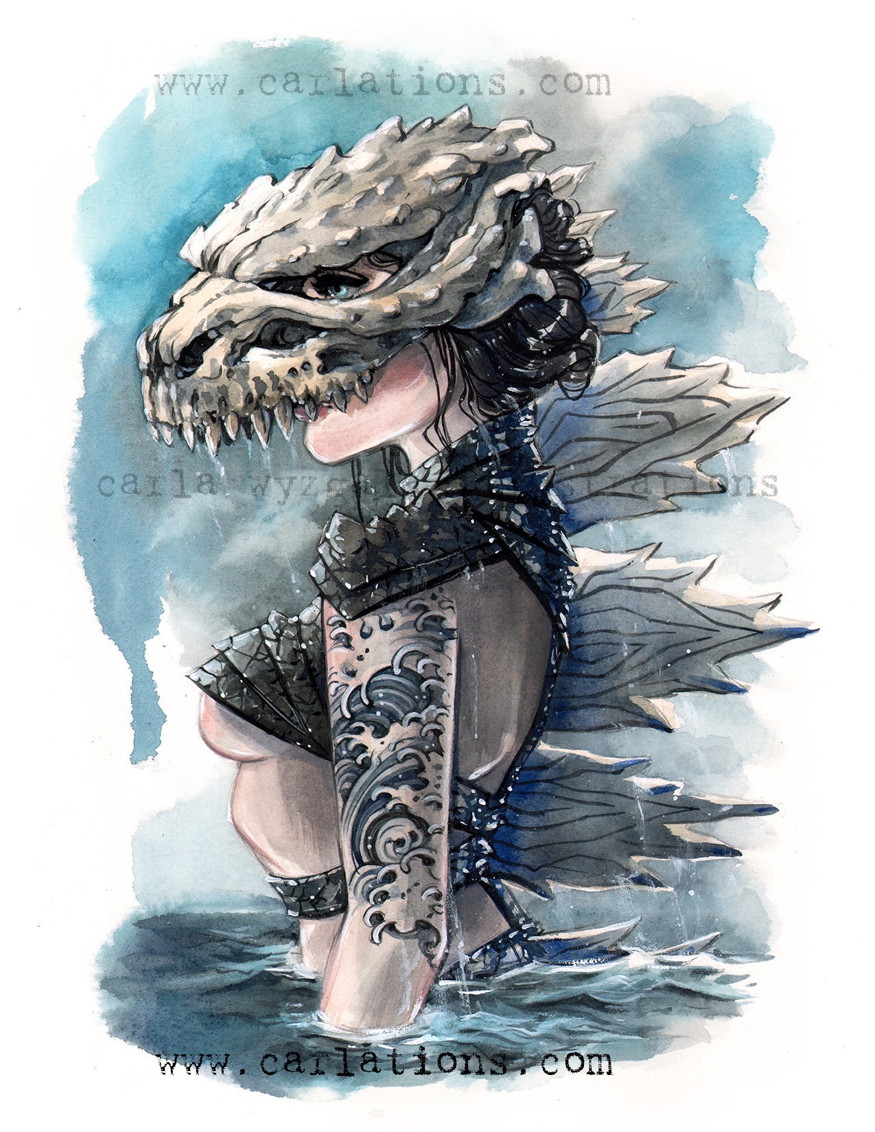 Godzilla Fan Art Watercolor