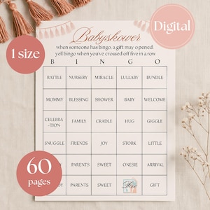 Baby Shower Bingo Game – Fun & Stylish Printable Baby Shower Activity | Instant Download