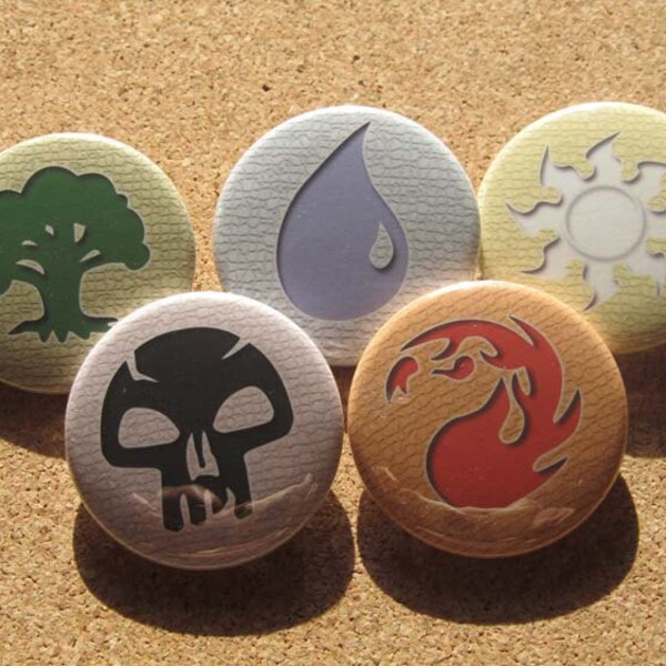 Magic the Gathering Mana symbols pin set of 5