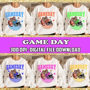 Game Day Bundle Png, Coquette Football Png, Football Season Png, Football Coquette Png, Football Game Day Png Sublimation Designs
