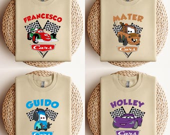 Disney Cars 12 Character Sweatshirt And Hoodie, Lightning McQueen Sweat, Sally Carrera Doc Hudson Crewneck, Disneyland Family Trip Sweat,