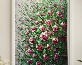 ロマンチックな庭園 – 咲き誇るバラ 印象派庭園油絵 - Etsy 日本