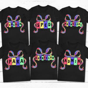 Custom School Occupation PNG Bundle, Preppy Back To School Teacher Sped Para Counselor Shirt Design, First Day Hand Drawn Colorful