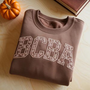 Embroidered BCBA Sweatshirt, Blue Toile Board Certified Behavior Analyst Apparel