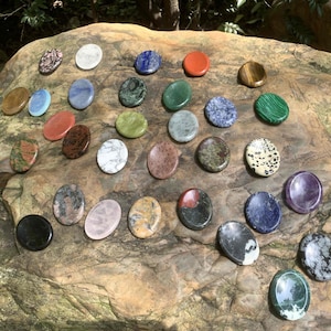 Natural Crystal Worry Stone, Smooth Thumb Stone for Stress Relief, Meditation, Energy Balance, and Mindfulness Gift