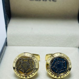 Vintage Men&#39;s Montblanc Meisterstuck Gold Color Full Gold Plated Cufflinks Set With Box