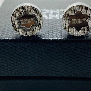 Luxurious Montblanc Star Walker Silver Color Full Stainless Steel Cufflinks Men&#39;s Set With Box
