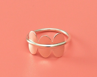 Wings Minimal Ring - Sterling Silver Jewelry - Contemporary Design Perfect gift for Her - Handmade Playful Gift
