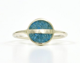 Bague en argent sterling turquoise - Espace - Bague Saturne Bijoux géométriques minimes - Cadeau parfait pour elle