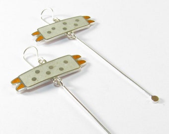 Sterling Silver Earrings - White Bugs