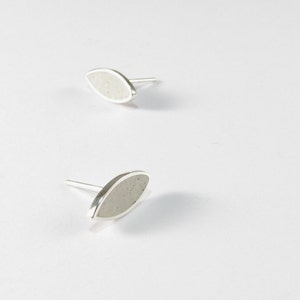 White Post Earrings Sterling Silver 925 Ear Studs image 1