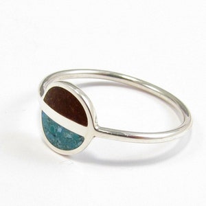 Sterling Silver Ring - Saturn - Space Planet Ring - Minimal Contemporary Ring - Geometric Playful Color Design Jewelry