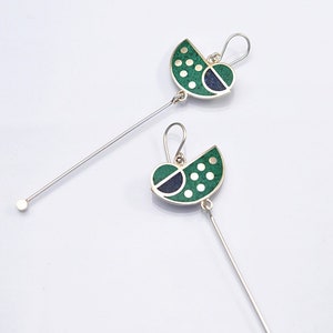 Geometric Kinetic Earrings - Sterling silver Pendulum