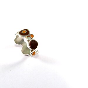 Color Bubbles Sterling Silver Ring Orange Bubbles Color Stone Inlayed Gift for Her Colorful Ring image 3