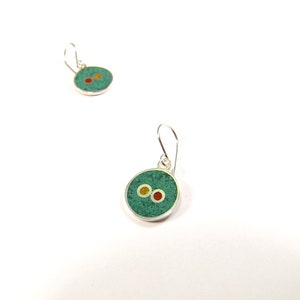 Green Earrings Sterling Silver 925 Color Stone Minimal Jewelry Design Perfect Jewelry Gift for Her image 4