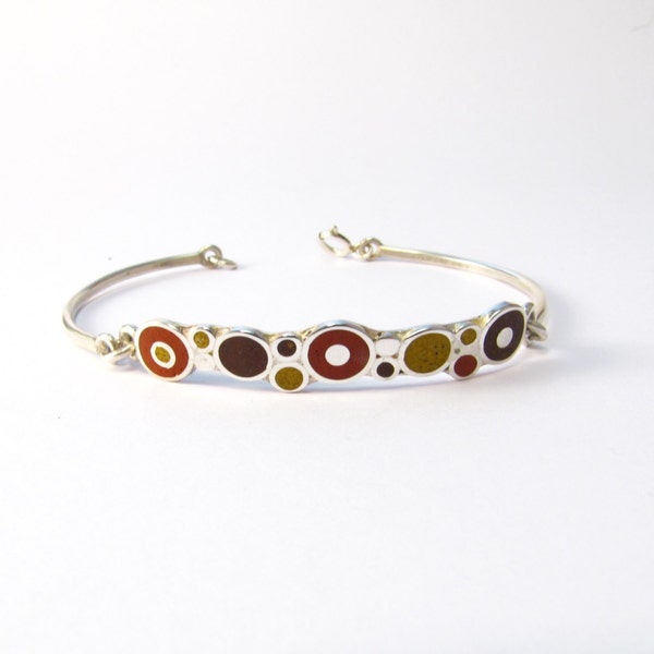 Bubbles Bracelet - Sterling Silver 925 - Inlay Color Stone