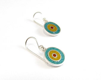 Couleur des cercles - Boucles d'oreilles en argent sterling