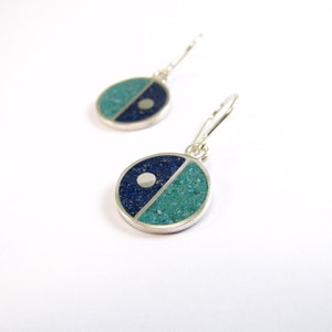 Pendientes Azules - Plata de Ley 925 - Diseño Geométrico Minimalista
