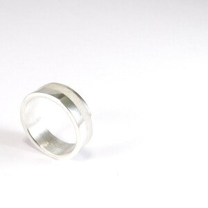 White Wedding Band Sterling Silver Minimal Unisex Ring Engagement Ring