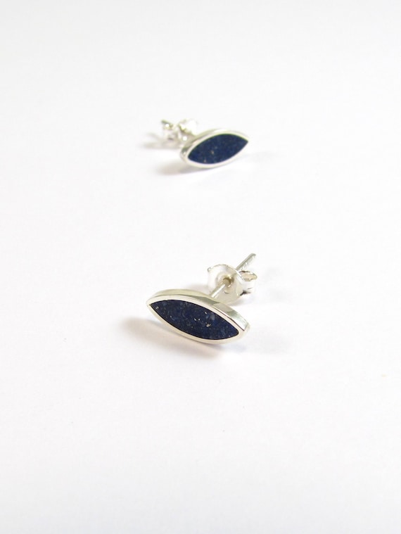 Pendientes Azules - Pendientes de Plata de Ley - Lapislázuli de Piedra Incrustada