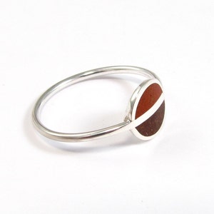 Minimal Ring - Saturn - Sterling Silver 925 - Brown Colors - Gift for Her - Geometric Contemporary Minimalist Design