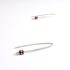 Orecchini Minimal - Marrone e Granata - Argento sterling 925