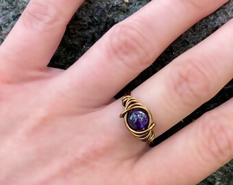 Amethyst Ring Gothic Victorian Jewelry Ethically Sourced Crystal Rings