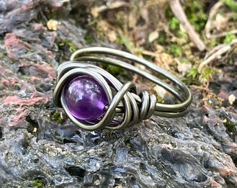 Amethyst Ring Gothic Jewelry Ethically Sourced Crystal Rings