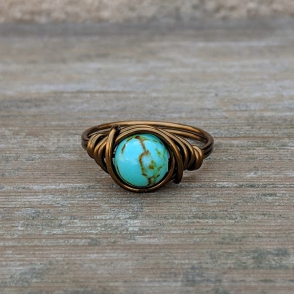 Brass Wire Ring Etsy