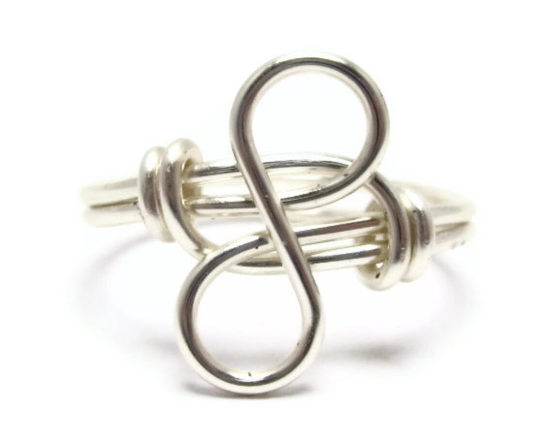 Custom Infinity Ring Silver Infinity Ring, Custom Size Wire Wrapped Infinity Jewelry ...