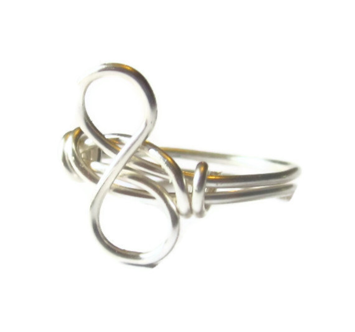 Custom Infinity Ring Silver Infinity Ring, Custom Size Wire Wrapped Infinity Jewelry ...