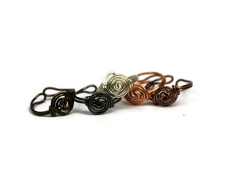 Adjustable Ring - Rosette - Rose Jewelry - Wire Wrapped Rings - Silver , Antique Brass, Or Gunmetal One Size Fits Most Gift for Girls