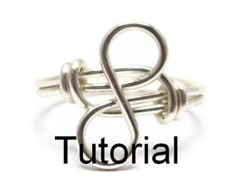 Tutorial de anillo infinito para principiantes en envoltorios - Tutoriales de joyería envuelta en alambre para principiantes - Cómo hacer anillos - Anillos DIY