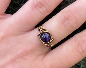 Amethyst Ring Gothic Victorian Jewelry Ethically Sourced Crystal Rings for Pisces Scorpio and Sagittarius Brings Sweet Dreams and Peace