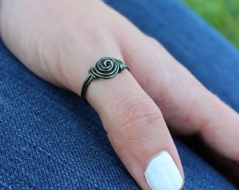 Rosette Ring - 5 color choices - Custom Size Rings - Custom Jewelry - Boho Style - Wire Wrapped Rings