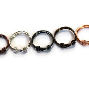 Stacking Rings - Silver - Copper - Antique Copper Brass - Wire Wrapped ...