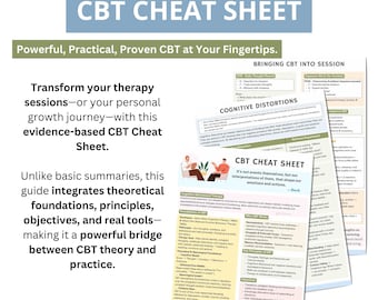 CBT Cheat Sheet: Therapy Worksheets & Coping Skills (PDF Download