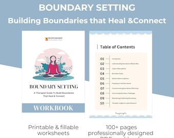 Boundaries Workbook: Healthy Relationships, Anxiety & Social Skills (PDF Download)