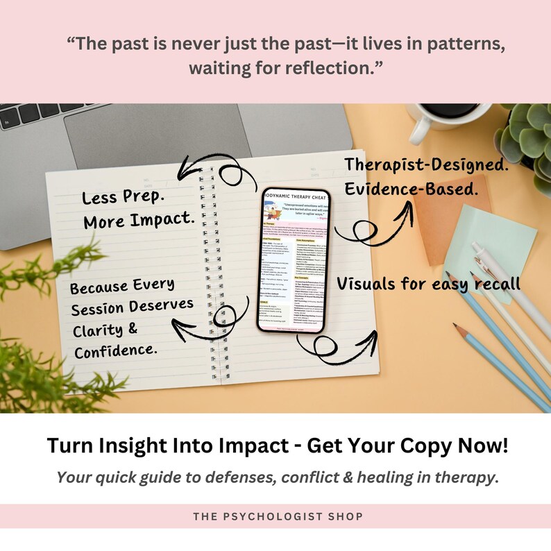 Psychodynamic Therapy Cheat Sheet: Therapist Resource (digital Download ...