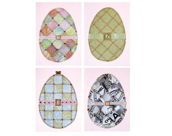 Bejewelled Egg Paper Quilt Card Pattern GC118