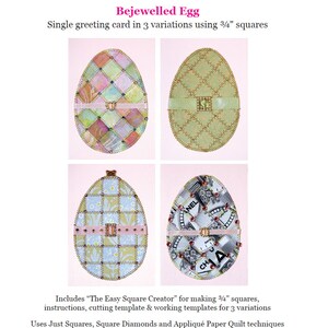 Bejewelled Egg Paper Quilt Card Pattern - GC118