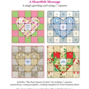 A Heartfelt Message Paper Quilt Card Pattern GC108b image 1